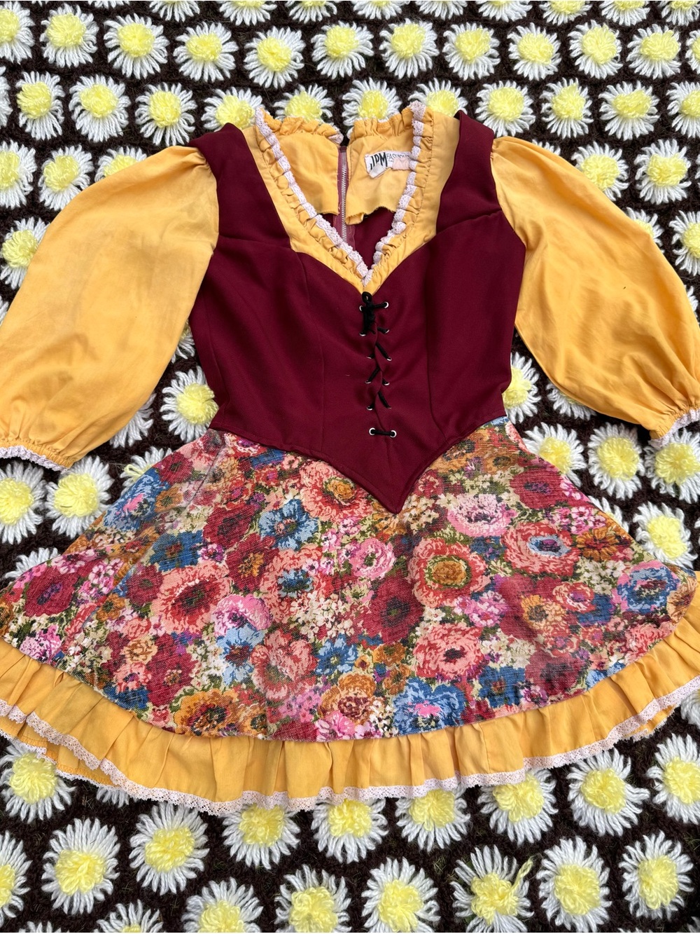 Vintage 60s micro mini tapestry dress